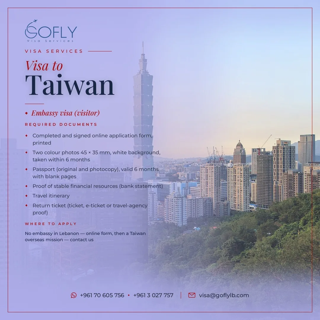 Required documents — Taiwan
